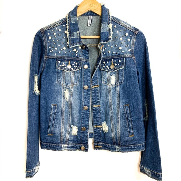 pearl studded jean jacket